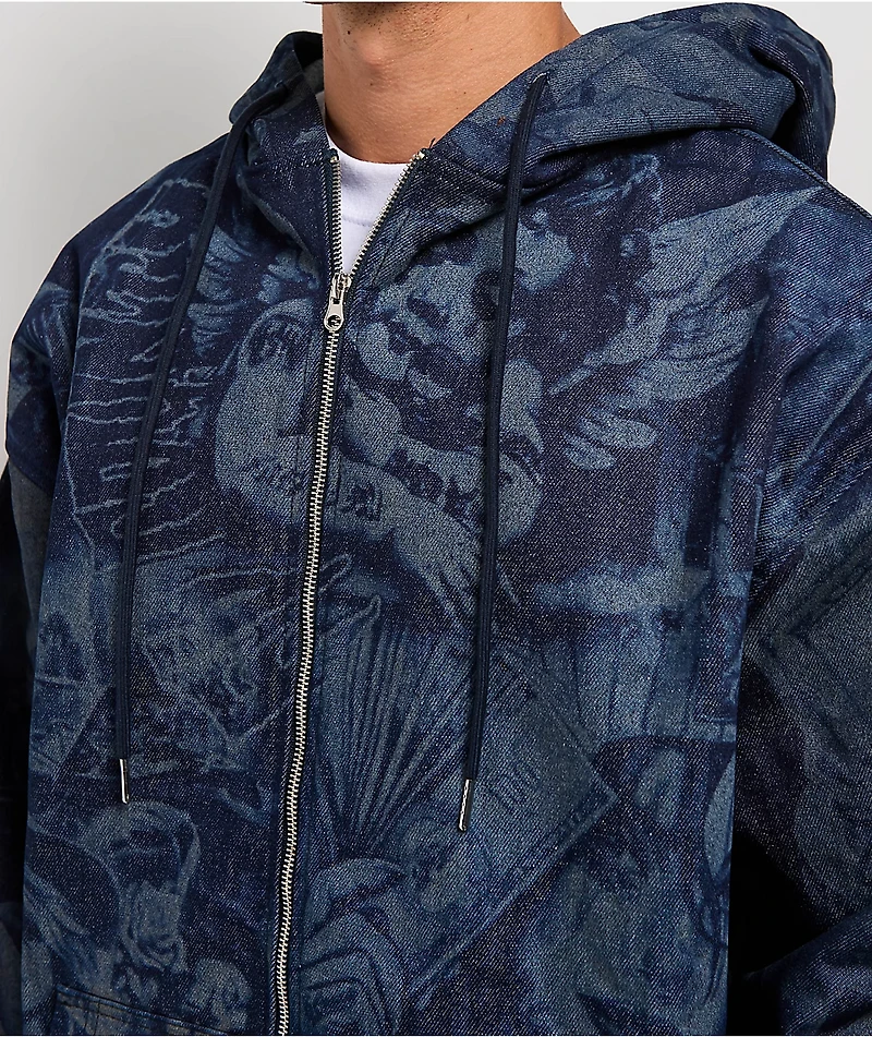 FB County Hard Denim Navy Zip Jacket