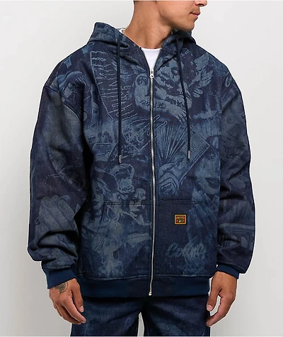 FB County Hard Denim Navy Zip Jacket