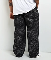 FB County Inked Up Black Baggy Denim Jeans
