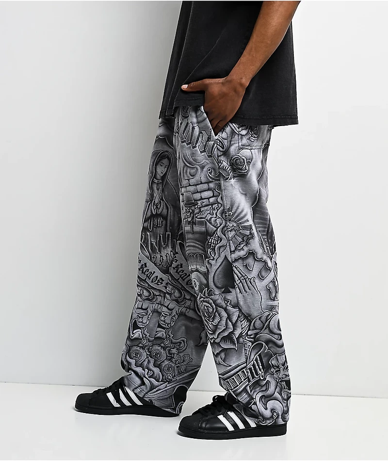 FB County Inked Up Grey Baggy Sweatpants
