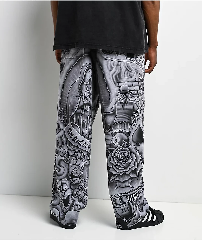 FB County Inked Up Grey Baggy Sweatpants
