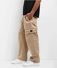 FB County Khaki Heavyweight Baggy Cargo Sweatpants