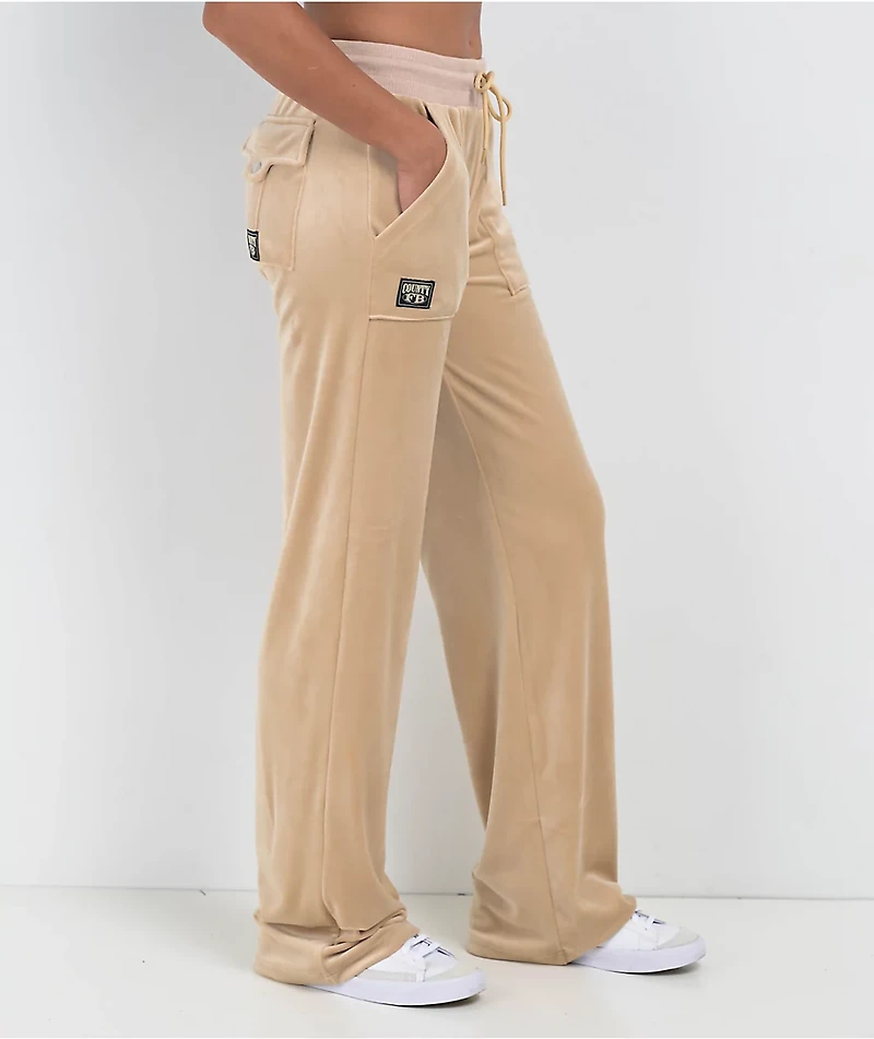 FB County Khaki Velour Track Pants