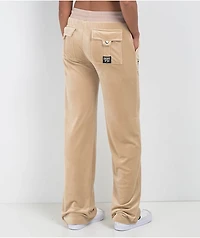 FB County Khaki Velour Track Pants