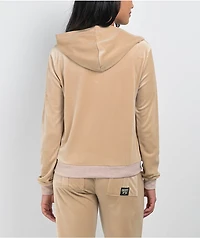 FB County Khaki Velour Zip Hoodie