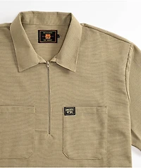FB County Khaki Zip Short Sleeve Shirt
