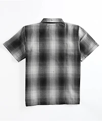 FB County Kids Checker Grey Half Zip Short Sleeve Flannel Shirt