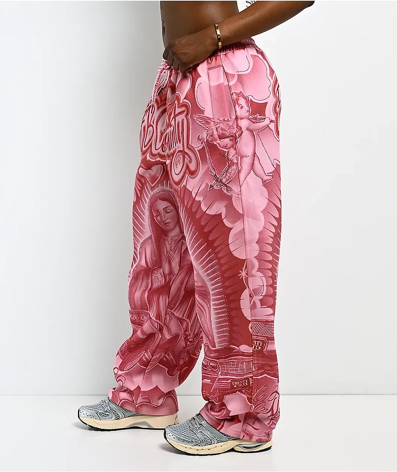 FB County Mi Amor Rhinestone Pink Sweatpants