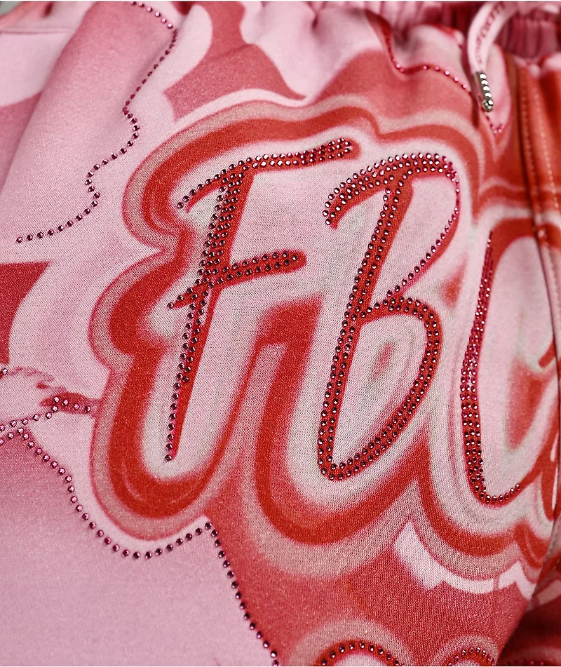 FB County Mi Amor Rhinestone Pink Sweatpants