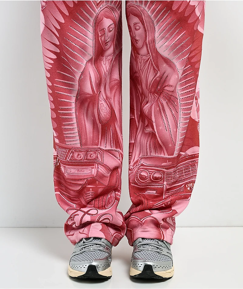 FB County Mi Amor Rhinestone Pink Sweatpants