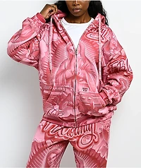 FB County Mi Amor Rhinestone Pink Zip Hoodie