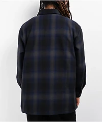 FB County Navy Blue & Black Checker Zip Long Sleeve Shirt