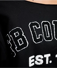 FB County Off The Shoulder Black Crewneck Sweatshirt