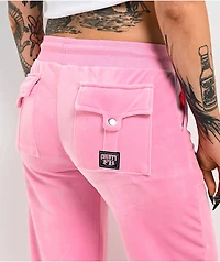 FB County Pink Velour Track Pants