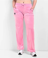 FB County Pink Velour Track Pants