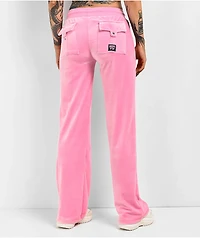FB County Pink Velour Track Pants