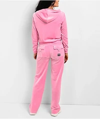 FB County Pink Velour Zip Hoodie