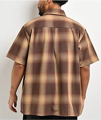 FB County Plaid Brown & Tan Button Up Shirt