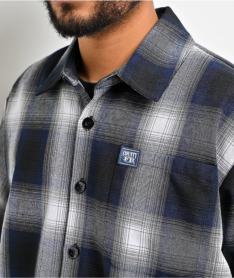 FB County Plaid Navy & White Button Up Shirt