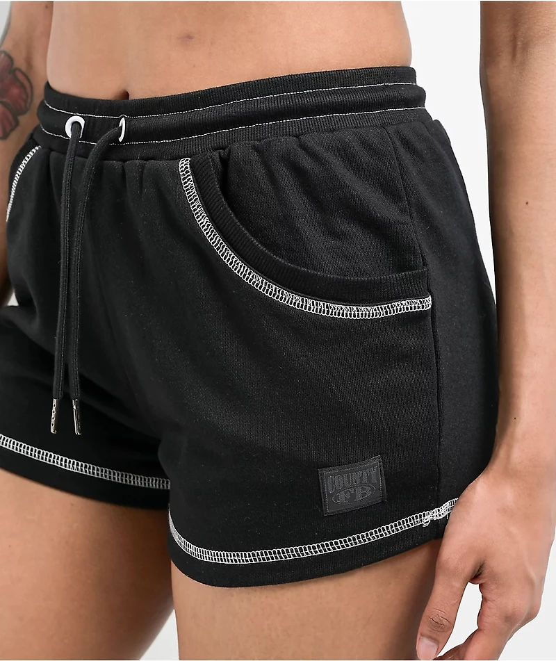 FB County Pop Stitch Black Sweat Shorts