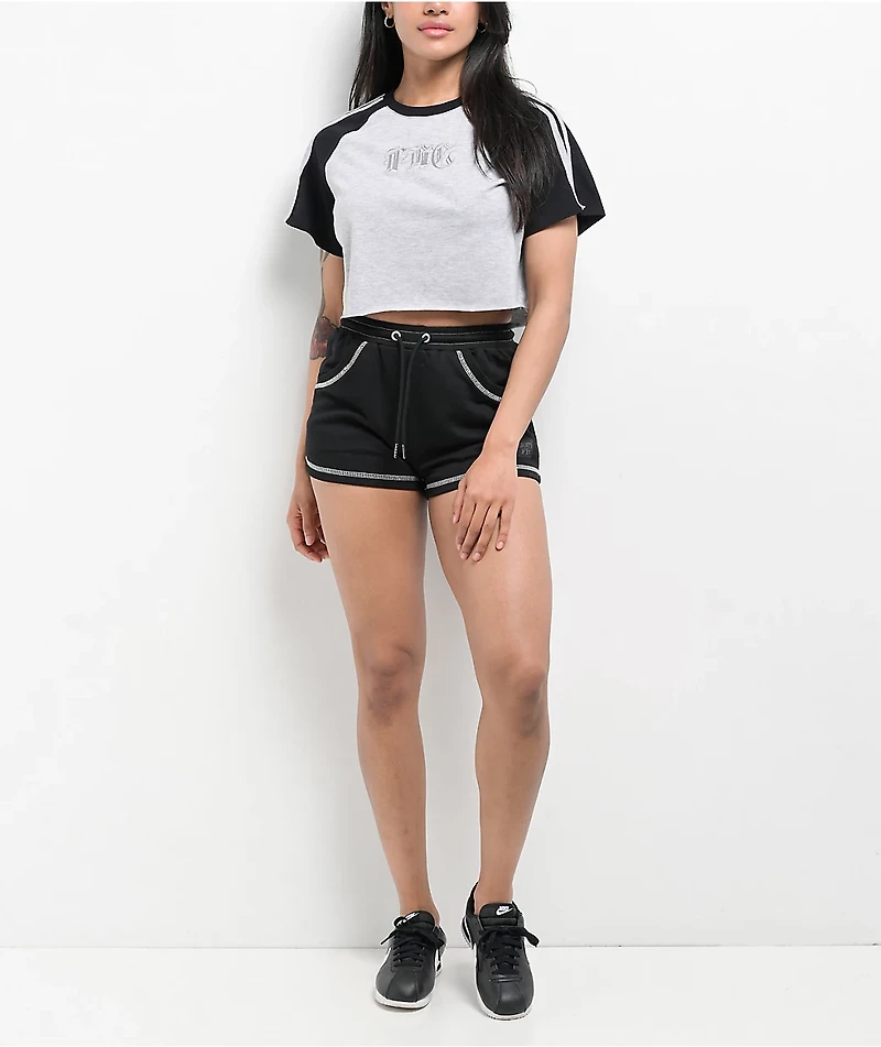 FB County Pop Stitch Black Sweat Shorts