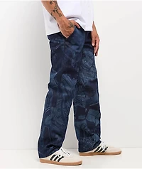FB County Printed Hard Navy Loose Fit Jeans