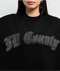 FB County Rhinestone Black Crewneck Sweatshirt