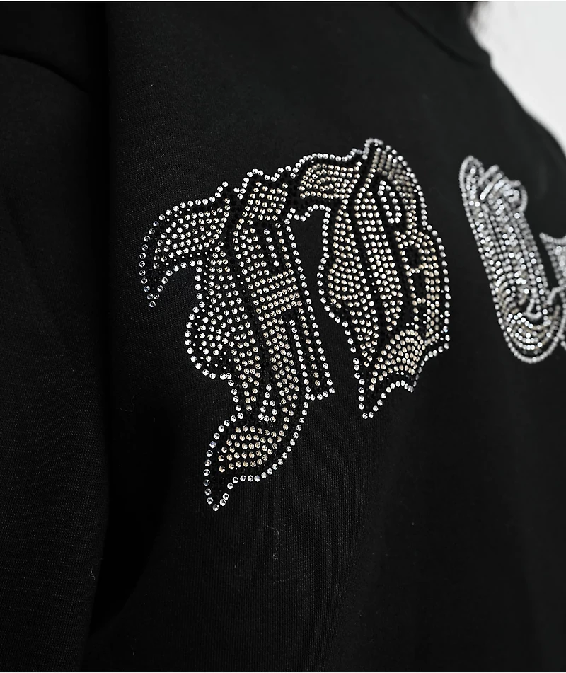 FB County Rhinestone Black Crewneck Sweatshirt