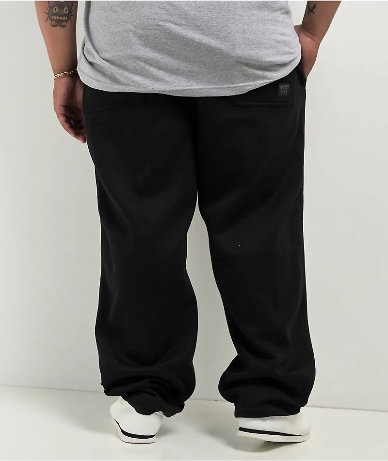 FB County Rhinestone Black Sweat Pants