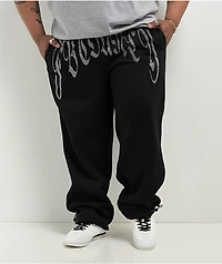 FB County Rhinestone Black Sweat Pants