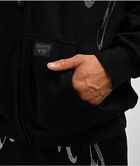 FB County Rhinestone Black Zip Hoodie
