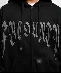 FB County Rhinestone Black Zip Hoodie