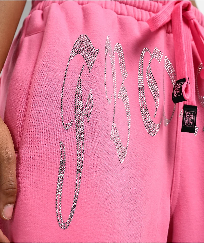 FB County Rhinestone Pink Sweatpants