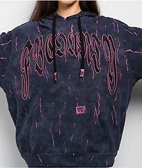 FB County Ripped Up Black Wash Hoodie