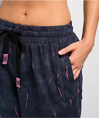 FB County Ripped Up Black Wash Sweatpants