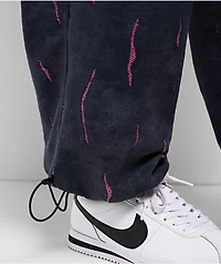 FB County Ripped Up Black Wash Sweatpants