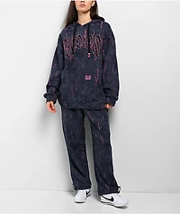 FB County Ripped Up Black Wash Sweatpants