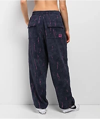 FB County Ripped Up Black Wash Sweatpants