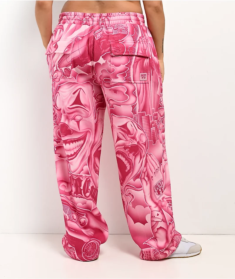 FB County Smile Now Cry Later Pink Sweatpants