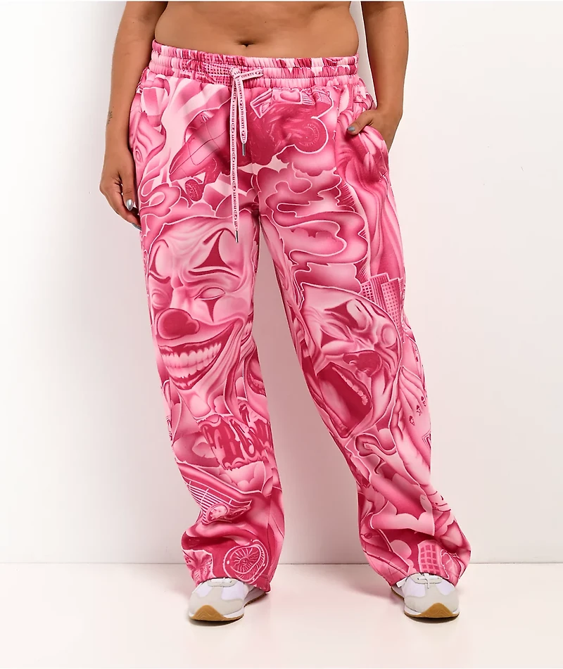 FB County Smile Now Cry Later Pink Sweatpants