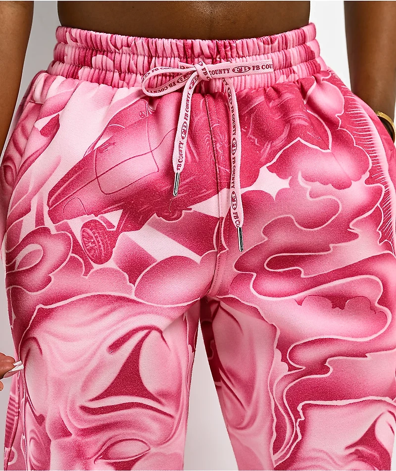 FB County Smile Now Cry Later Pink Sweatpants