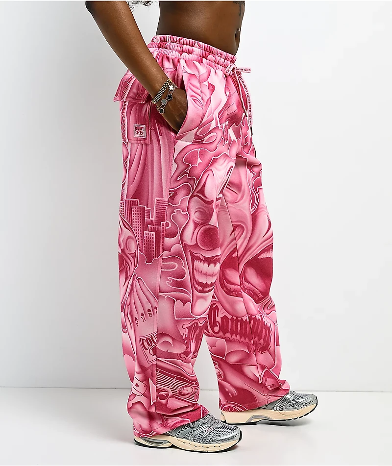 FB County Smile Now Cry Later Pink Sweatpants