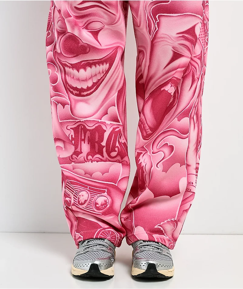 FB County Smile Now Cry Later Pink Sweatpants
