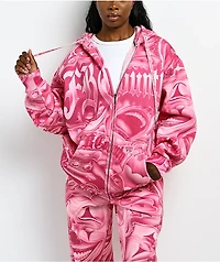 FB County Smile Now Cry Later Pink Zip Hoodie
