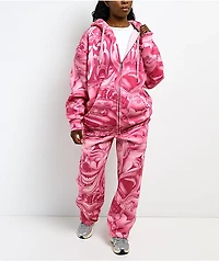FB County Smile Now Cry Later Pink Zip Hoodie