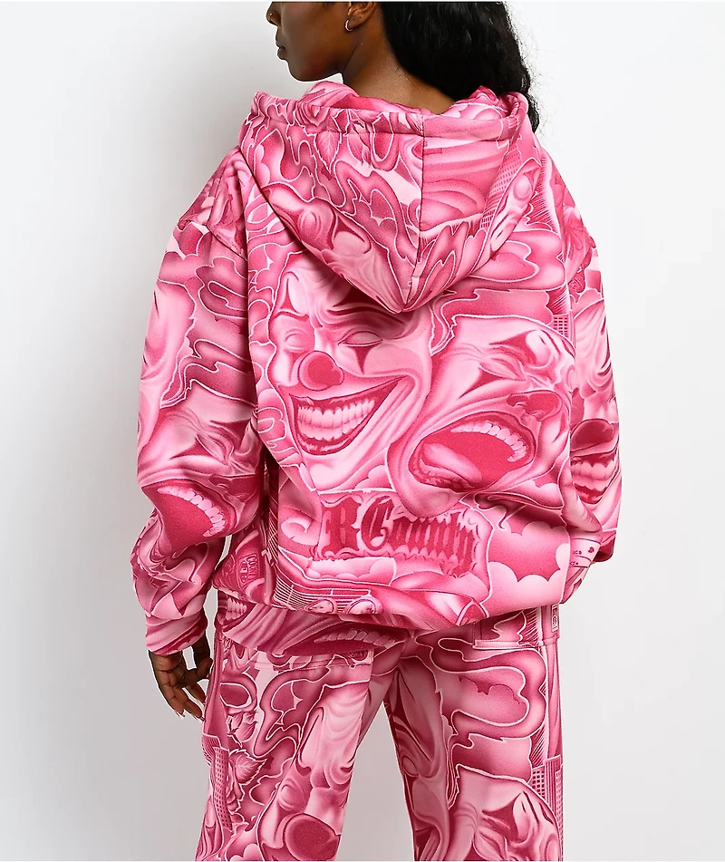 FB County Smile Now Cry Later Pink Zip Hoodie