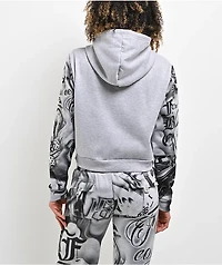 FB County Tatted Up Grey Crop Zip Hoodie