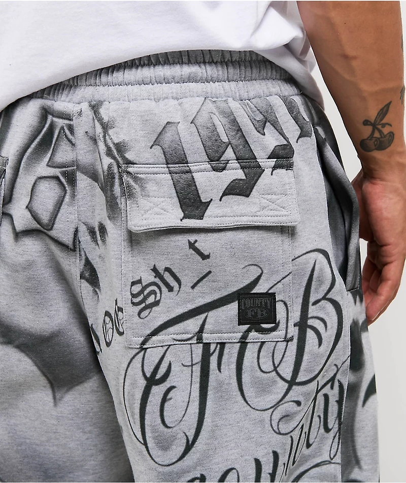 FB County Tatted Up Grey Loose Fit Sweatpants