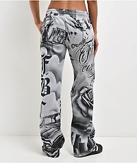 FB County Tatted Up Grey Straight Leg Sweatpants