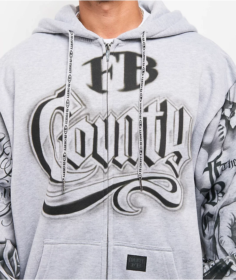 FB County Tatted Up Grey Zip Hoodie
